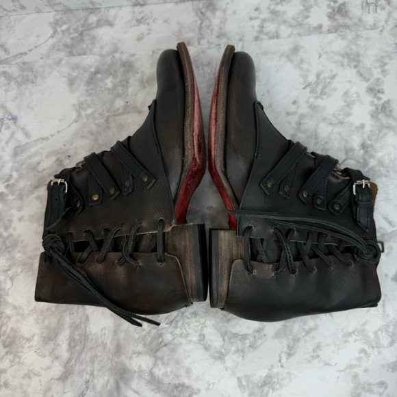 FREEBIRD LIMERICK Ankle Dark Brown Lace Zip Leather Distressed Boots Womens Sz 7 - Picture 7 of 16